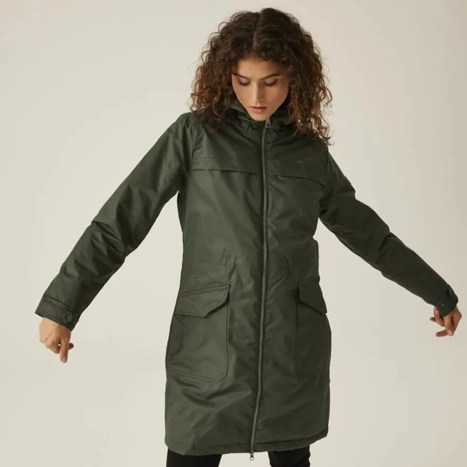 TEN BRAND NEW REGATTA WOMEN'S ROMINE II WATERPROOF PARKA JACKET DARK KHAKI
