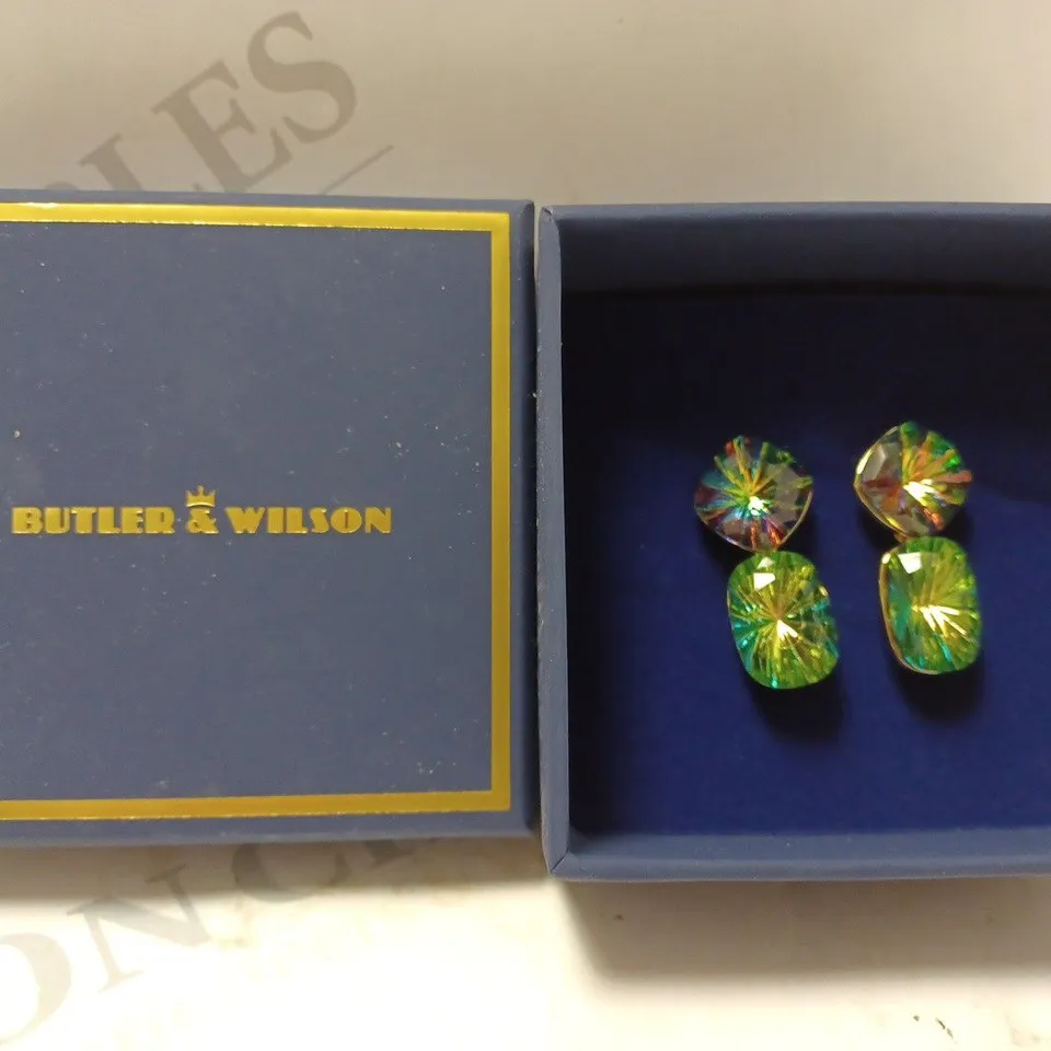 BUTLER & WILSON EMERALD EARINGS 