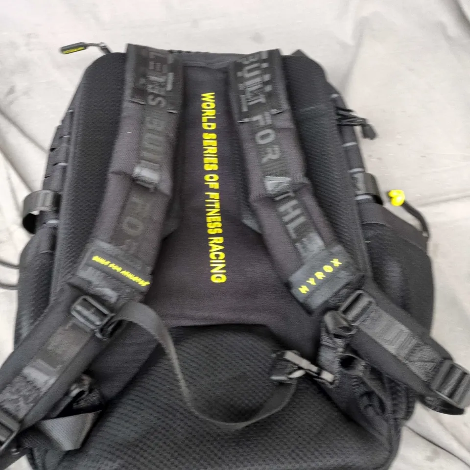 HYROX BACKPACK – BLACK GYM BAG, BUILT FOR ATHLETES (WORLD SERIES OF FITNESS RACING)