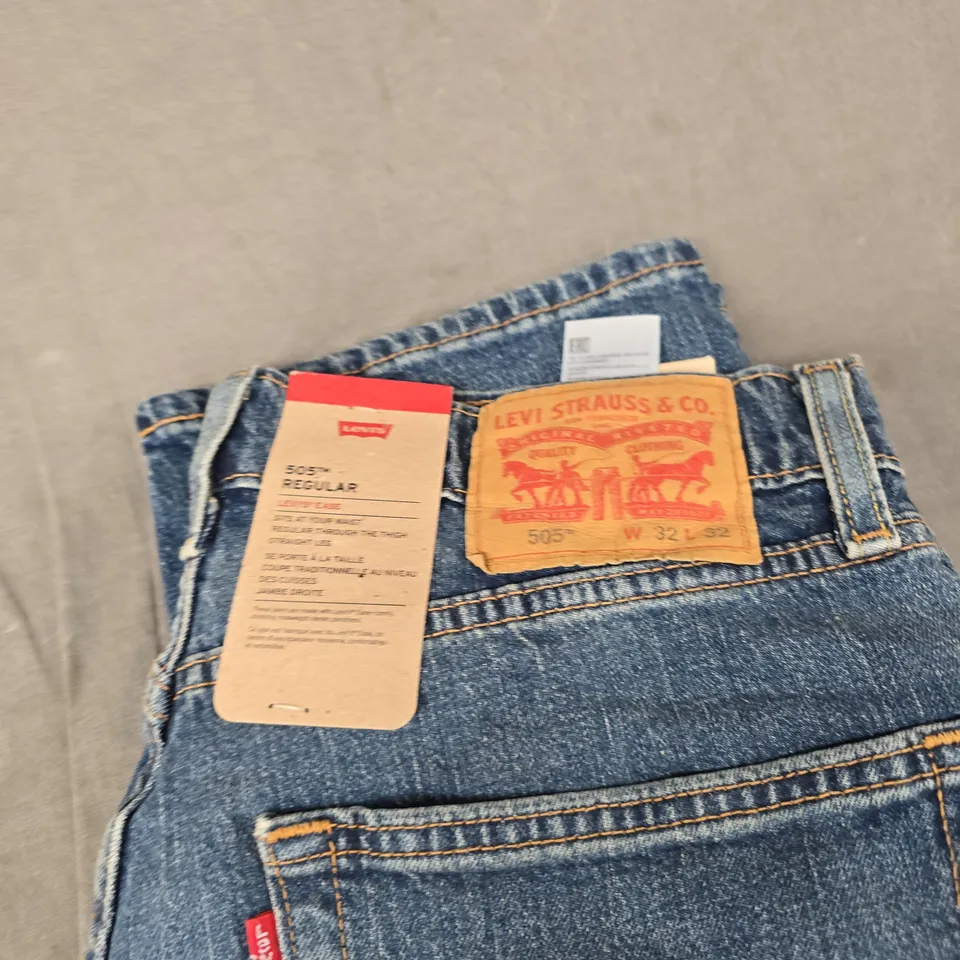 LEVI'S JEANS – MEN'S 32W X 32L, 505 REGULAR, INDIGO DENIM