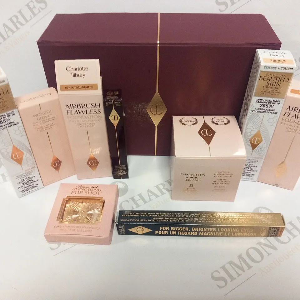 BOXED CHARLOTTE TILBURY 9 PIECE MAKE UP SET