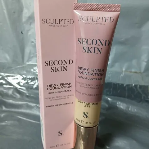 6 BOXED SCULPTED AIMEE CONNOLLY SECOND SKIN DEW FINISH FOUNDATIONS IN LIGHT GOLDEN 3.75 (6X32ML)