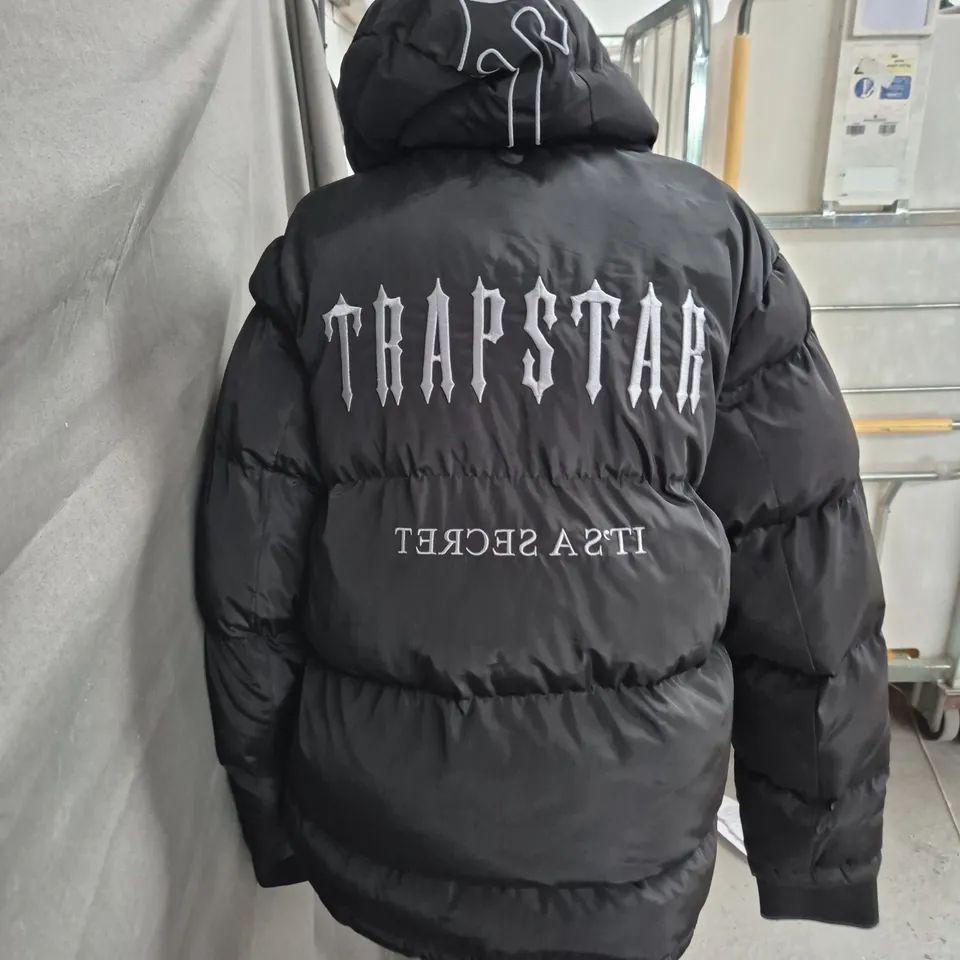 TRAPSTAR PADDED COAT - BLACK - SIZE MEDIUM