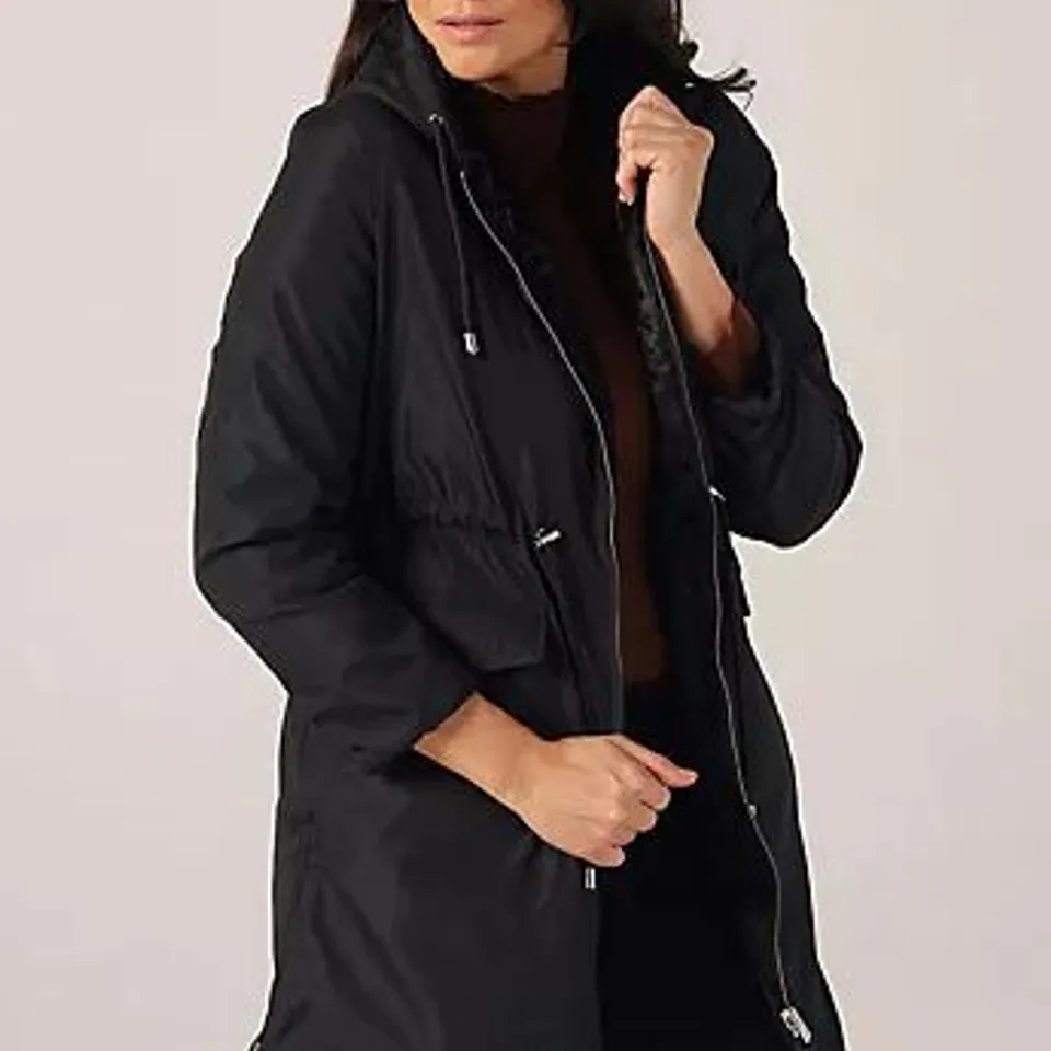 CENTIGRADE REVERSIBLE HOODED RAINCOAT BLACK