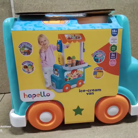 BOXED HAPELLO KIDS ICE CREAM VAN PLAY SET