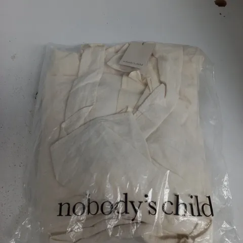 BAGGED NOBODYS CHILD EZRA MIDI DRESS IN BEIGE - UK 16