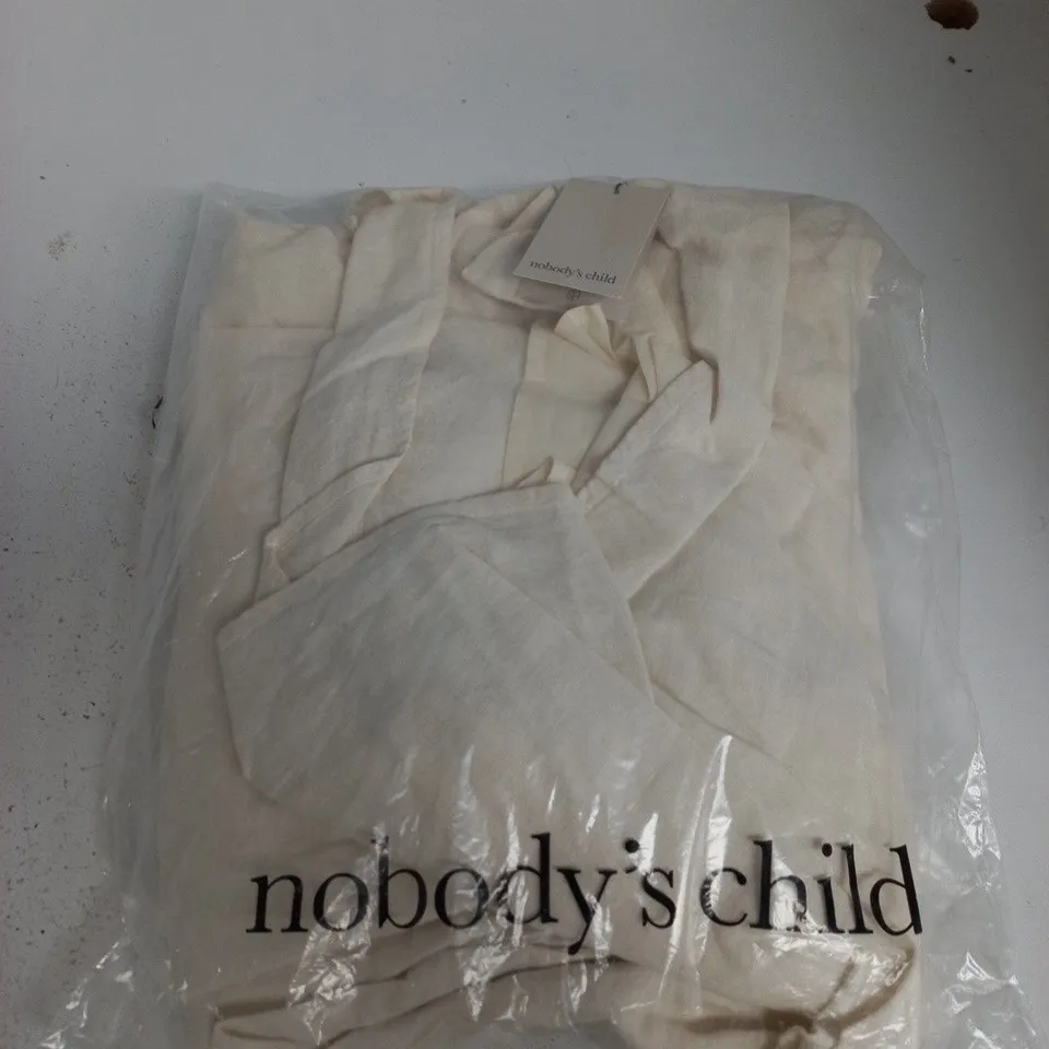 BAGGED NOBODYS CHILD EZRA MIDI DRESS IN BEIGE - UK 16