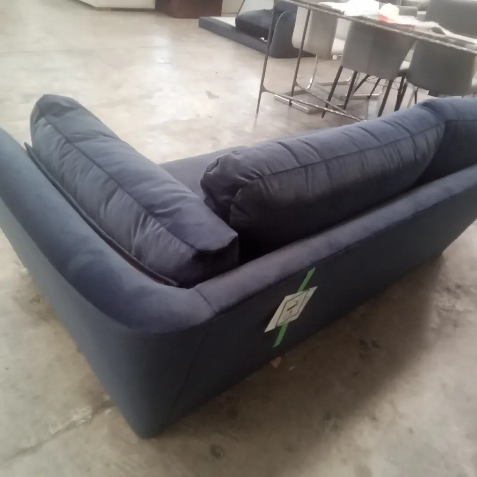 QUALITY DESIGNER FINCH LHF SOFA SECTION - NAVY FABRIC 