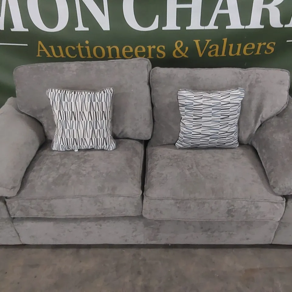 QUALITY DESIGNER WATERFORD 3 SEATER FABRIC UPHOLSTERED SOFA