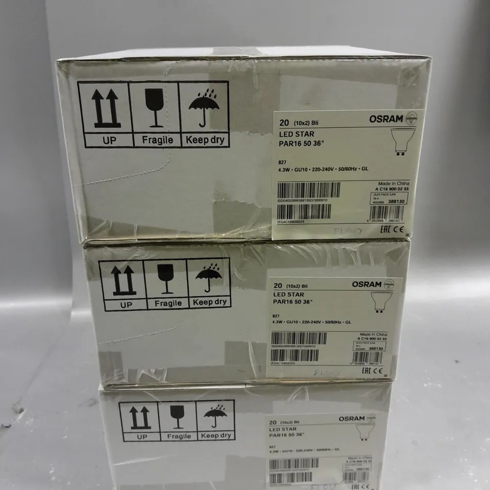30 X SEALED (2 LIGHTS PER PACK) OSRAM GU10 LED STAR SPOTLIGHTS - WARM WHITE	
