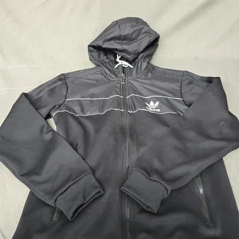 ADIDAS HOODED ZIP JACKET β BLACK/CHARCOAL UK SMALL