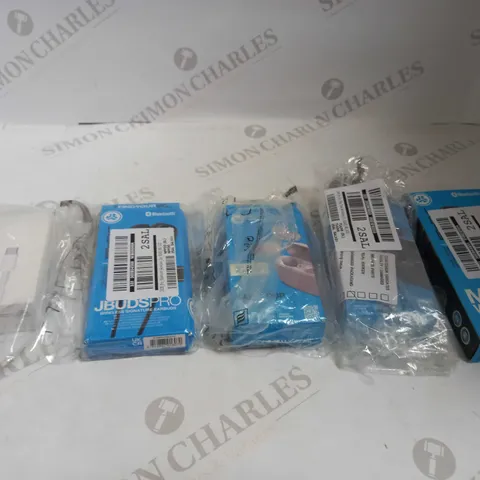 4 BLUETOOTH EARBUDS AND 1 APPLE USB-C CHARGE CABLE 