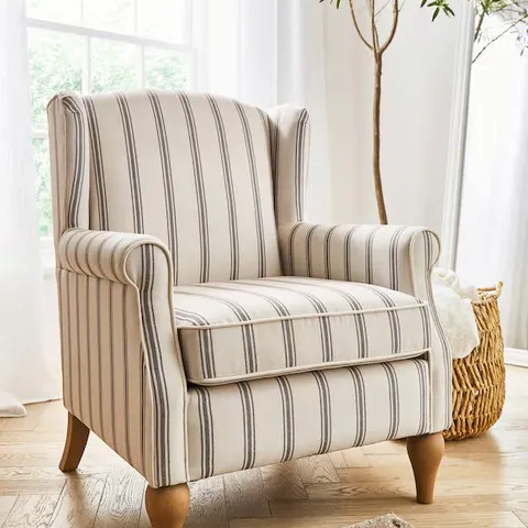 BAILEY STRIPE WINGBACK ARMCHAIR