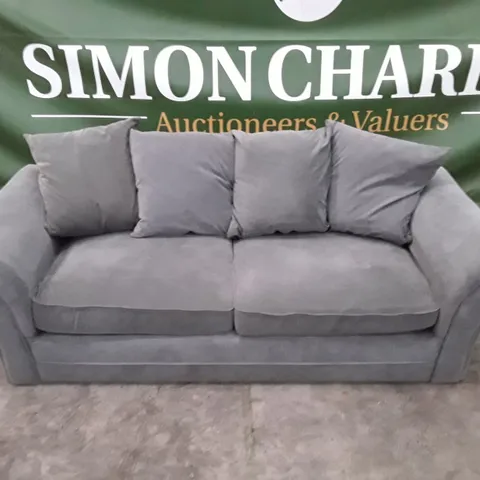 DESIGNER 3 SEATER SOFA - GREY FABRIC