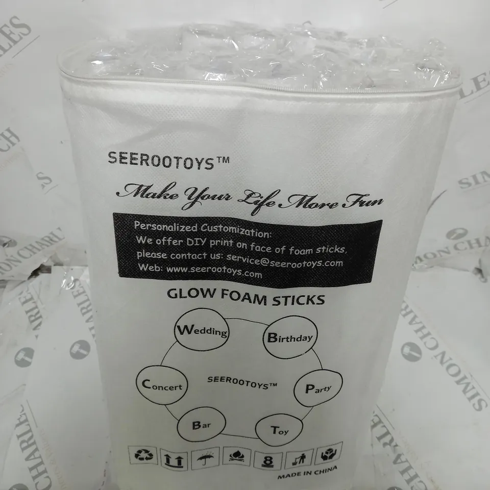 BAG OF APPROX 20 SEEROOTOYS LED GLOW FOAM STICKS