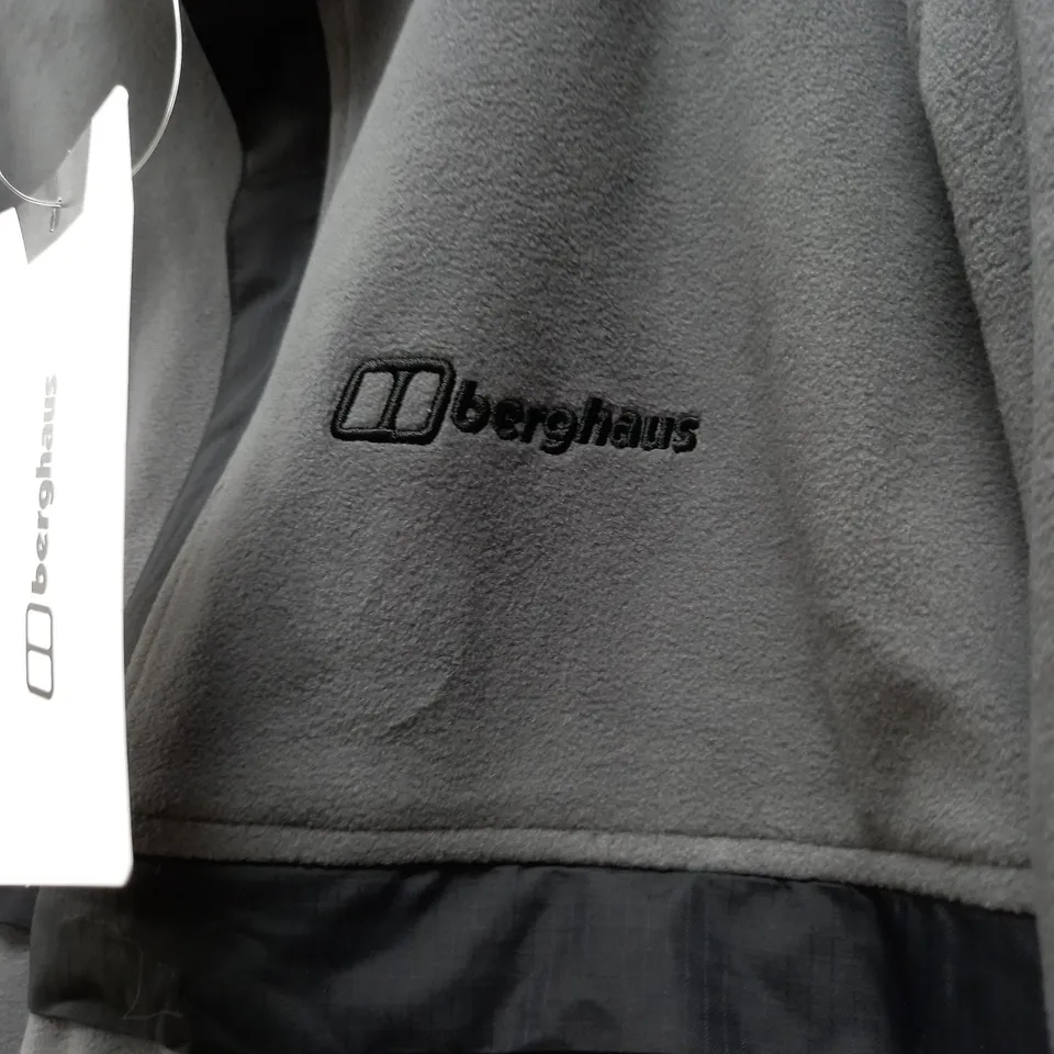 BERGHAUS ASLAM HALF ZIP MICRO FLEECE IN GREY/BLACK - UK LARGE