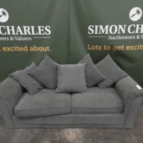 DESIGNER GREY FABRIC THREE SEATER SOFA