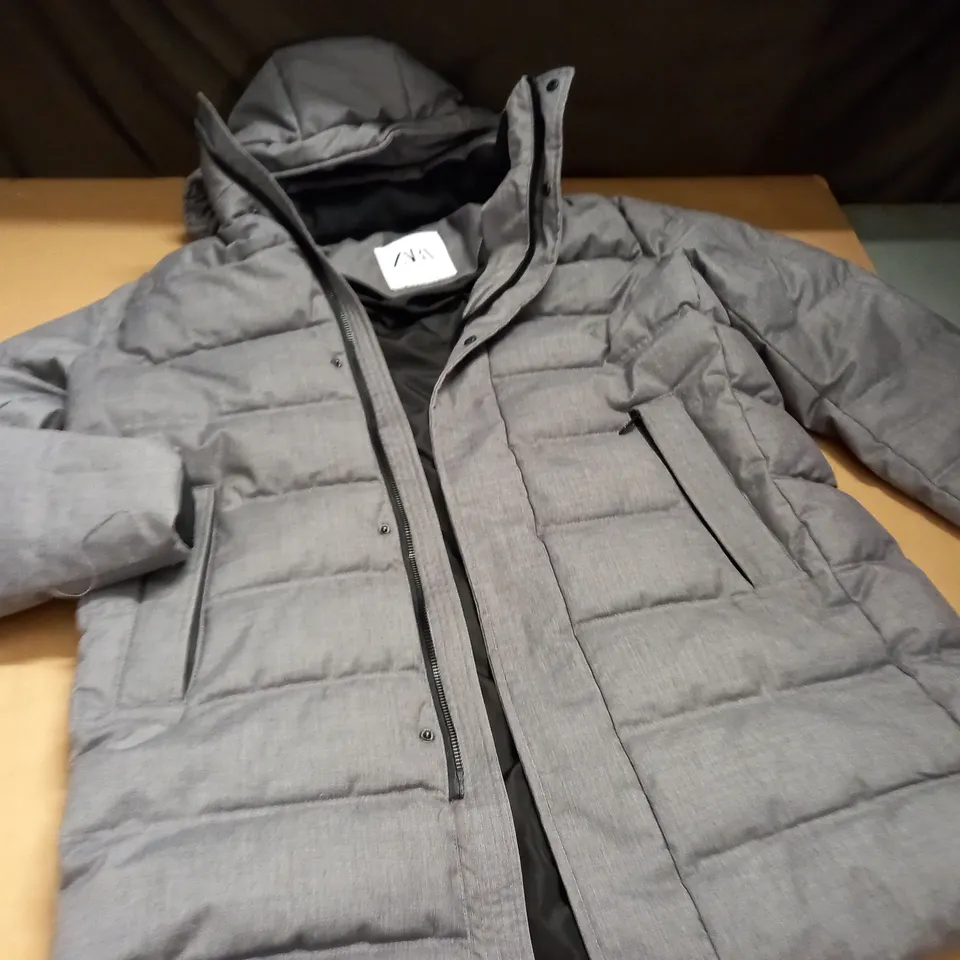 ZARA PADDED GREY COAT - EUR S