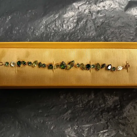 SWAROVSKI CRYSTAL BRACELET – GREEN & CLEAR STONES IN GIFT BOX