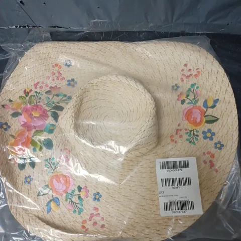 RIVER ISLAND EMBROIDERED HAT - BEIGE