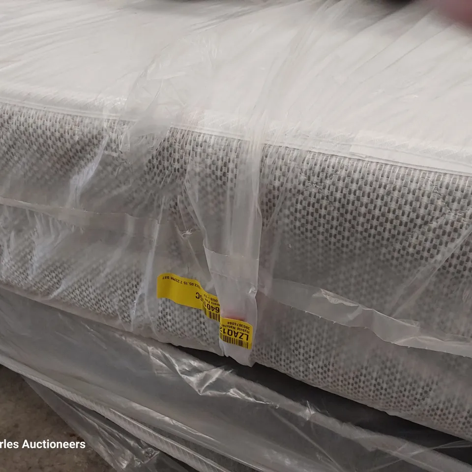 BAGGED 4'6" DOUBLE HYBRID NATURAL OPEN COIL MEMORY FOAM MATTRESS 