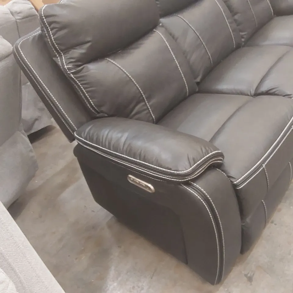 VINSON ELECTRIC RECLINER 3 SEATER SOFA AIR LEATHER WITH BUILT-IN PLUGS & USB-C CHARGING