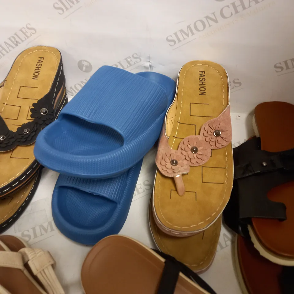 ASSORTED SANDALS APPROX 8 PAIRS ALL EU 39 AND ABOVE IN SIZE