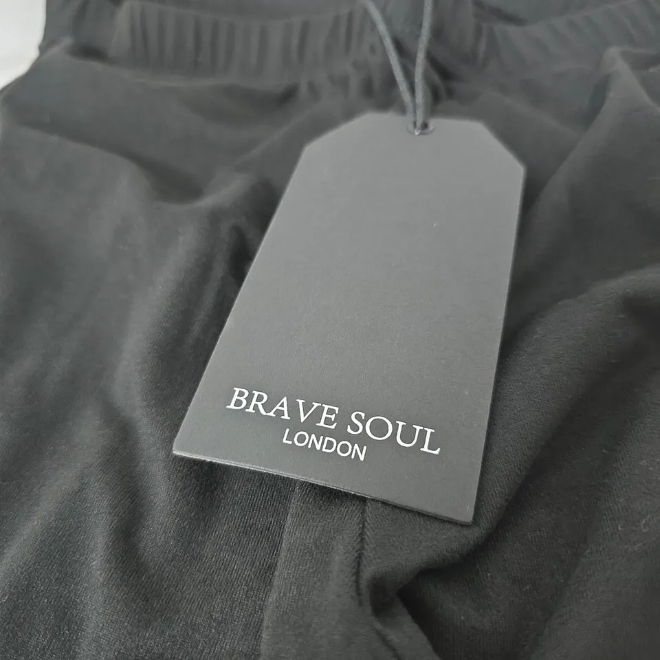 BRAVE SOUL LONDON BLACK JOGGING BOTTOMS - UK 10