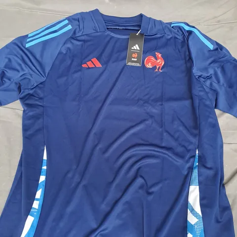 ADIDAS FRANCE PERFORMANCE T-SHIRT MEN IN DARK BLUE SIZE L