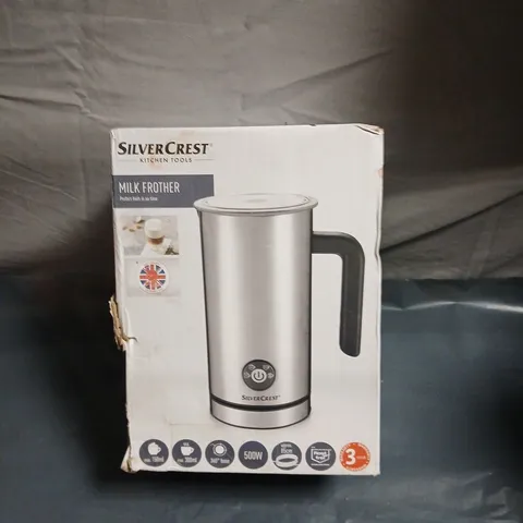 SILVERCREST MILK FROTHER – STAINLESS STEEL, BOXED
