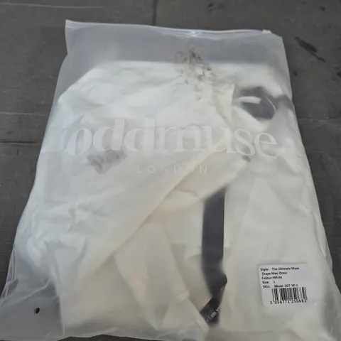 ODDMUSE THE ULTIMATE MUSE DRAPE MAXI DRESS - WHITE, UK SIZE L (MUSE-107-W-L)
