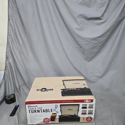 RETRO MUSIQUE BLUETOOTH TABLE TOP TURNTABLE – BOXED
