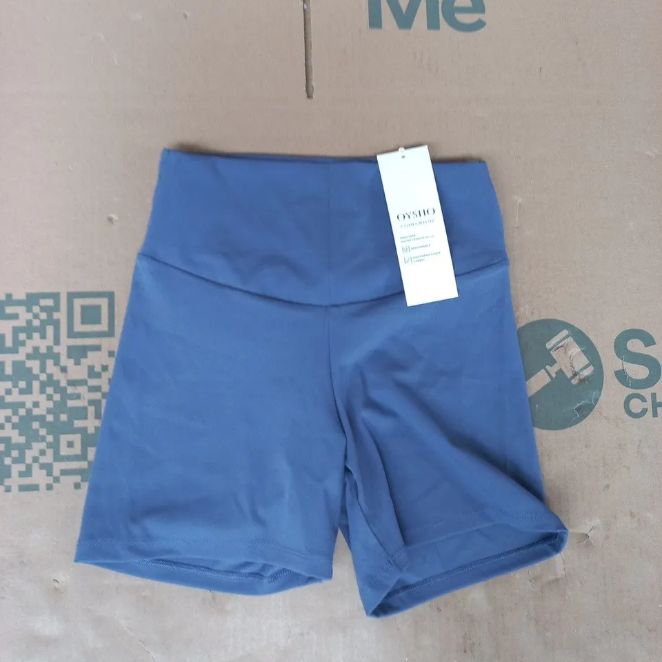 OYSHO HIGH RISE SHORT LENGTH SHORTS IN BLUE SIZE SMALL