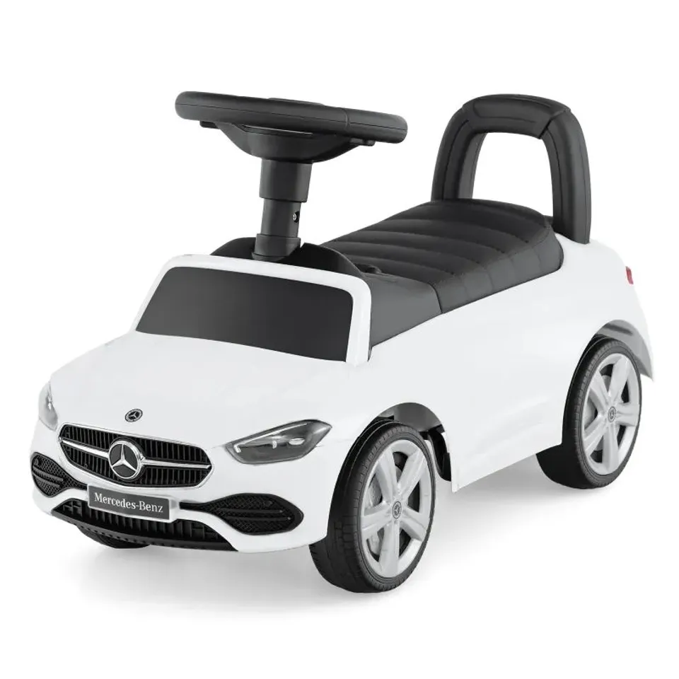 BOXED MERCEDES-BENZ LICENSED DRIVING TOY WITH STEERING WHEEL AND STORAGE SPACE - WHITE