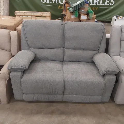 QUALITY DESIGNER 2 SEATER FABRIC UPHOLSTERED MANUAL RECLINING SOFA