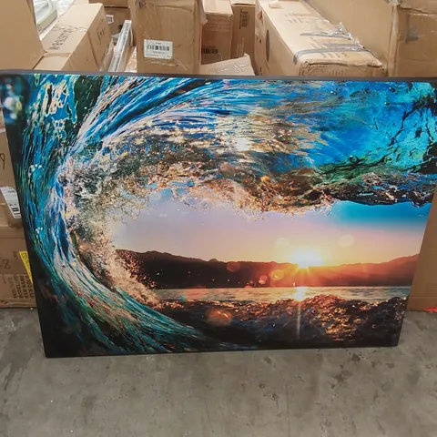 BIG WAVE SUNSET - WRAPPED CANVAS PHOTOGRAPH