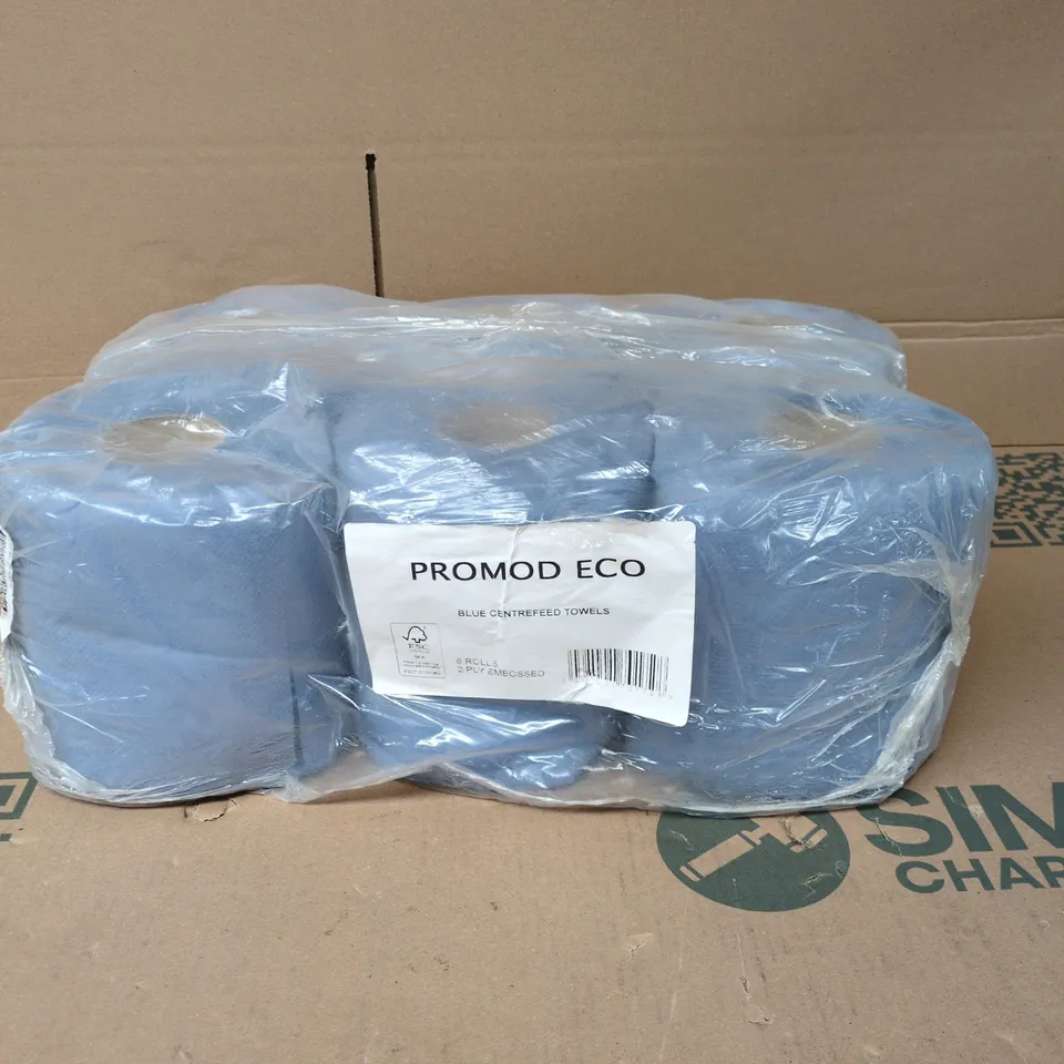 PROMOD ECO BLUE CENTREFEED TOWELS 6 ROLLS