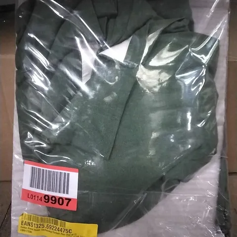 BAGGED COTTON BLEND ROOM DARKENING CURTAIN PAIR- GREEN