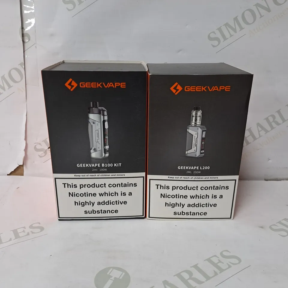 2 BOXED GEEKVAPE KITS TO INCLUDE B100 AND L200 