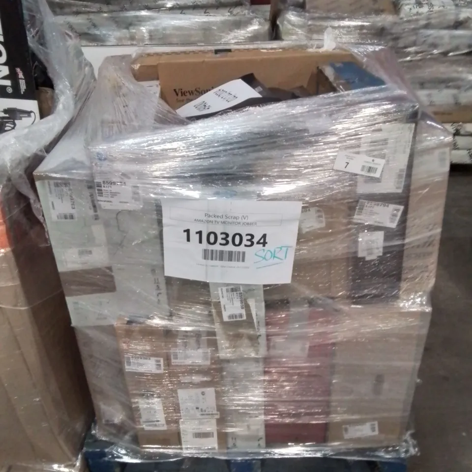 PALLET OF APPROXIMATELY 20 UNPROCESSED RAW RETURN MONITORS AND TELEVISIONS TO INCLUDE;