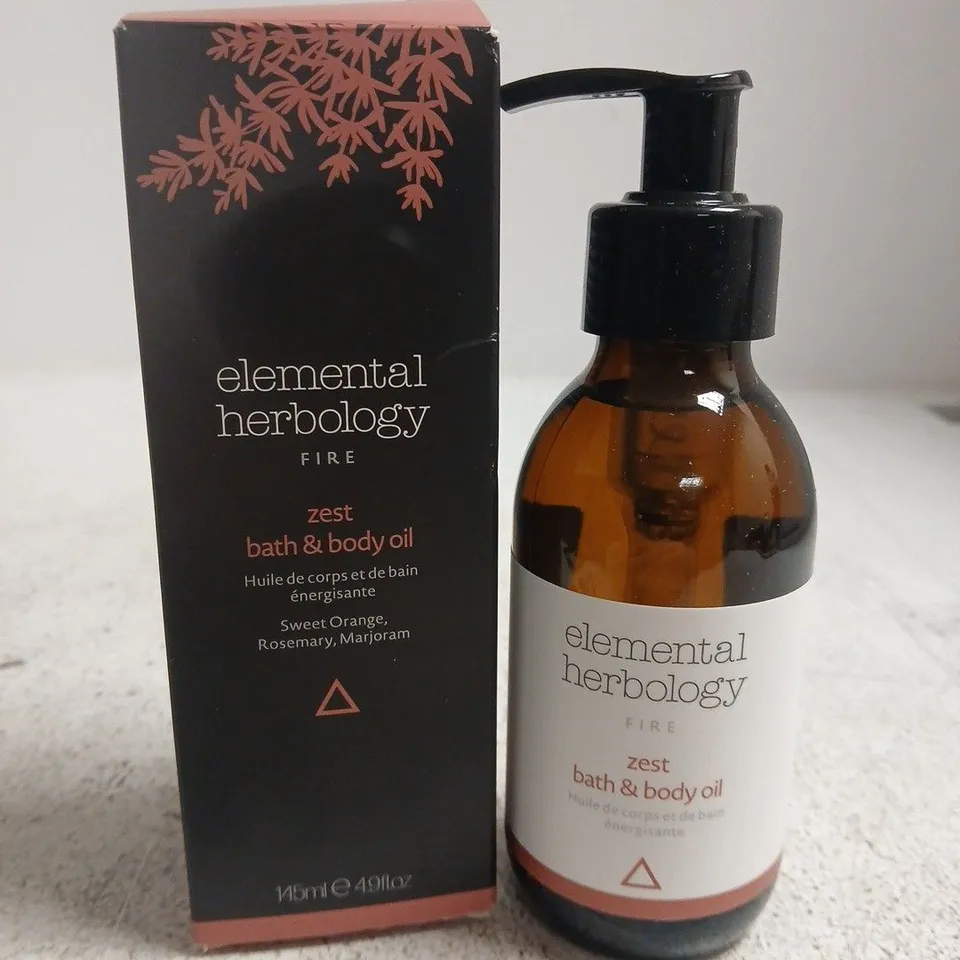BOXED ELEMENTAL HERBOLOGY ZEST BATH & BODY OIL 145ML