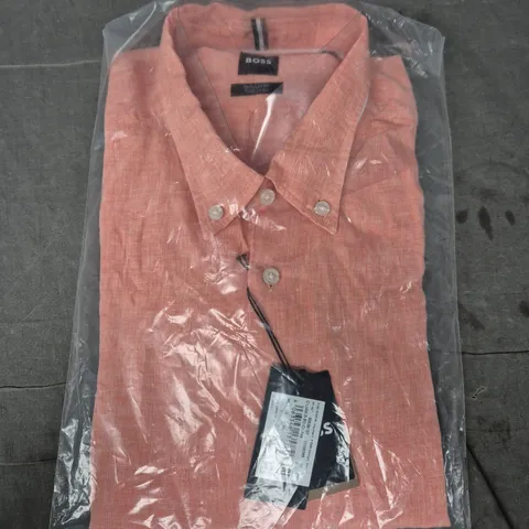 HUGO BOSS PINK BUTTON-DOWN SHIRT SIZE UNSPECIFIED