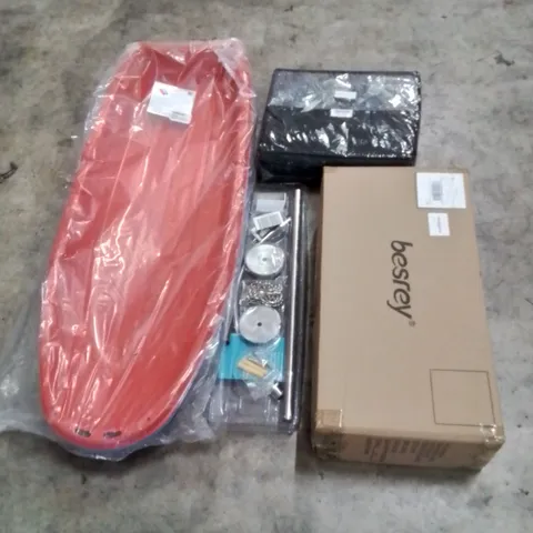 PALLET OF ASSORTED HOUSEHOLD GOODS AND PRODUCTS TO INCLUDE; KIDS SCOOTERS, SNOW SLEDS, OUTDOOR RUG ETC