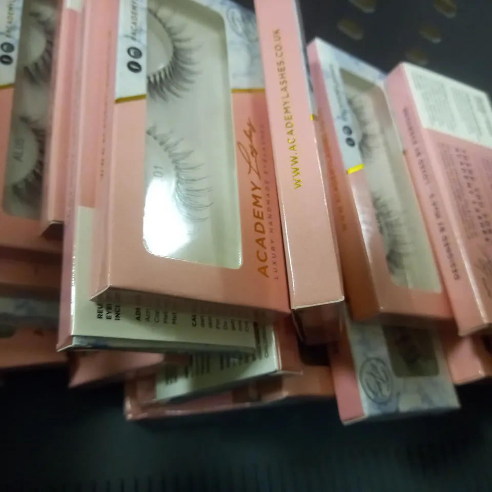 BOX OF APPROX 24 ASSORTED ACADEMY LASHES STRIP LASH SETS #AL01 & #AL05 