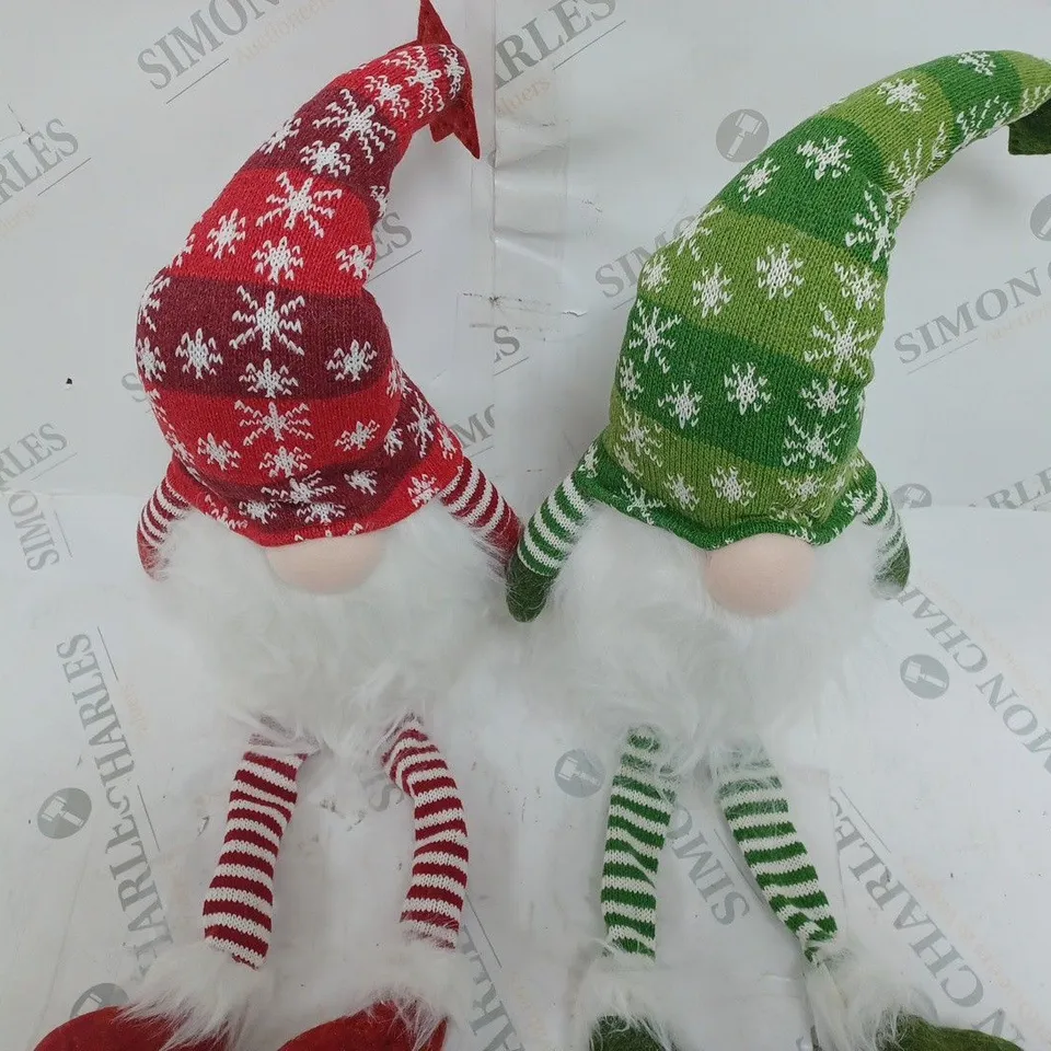 FESTIVE PAIR OF PRE-LIT GNOME DANGLY LEGS