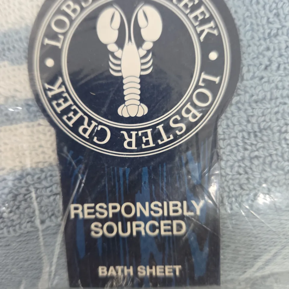 LOBSTER CREEK BATH SHEET – KINGS PARADE PATTERN, CHAMBRAY BLUE