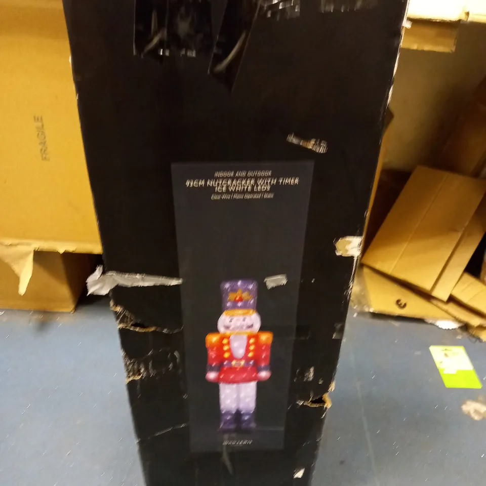JOHN LEWIS 93CM NUTCRACKER WITH TIMER ICE WHITE LEDS 