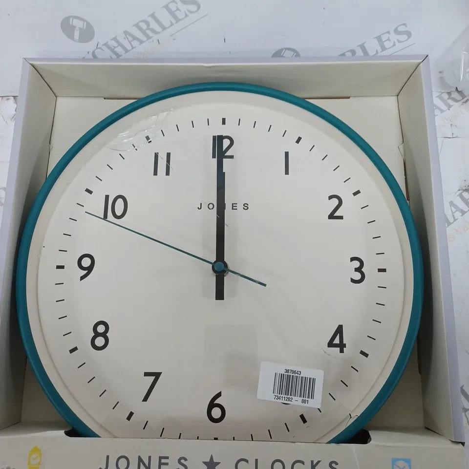 JONES CLOCKS DESIGNED IN GREAT BRITAIN