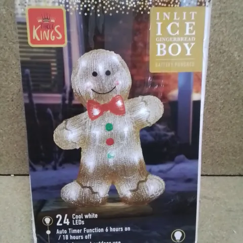 BOXED THREE KINGS GINGERBREAD MAN ACRYLIC BATTERY OPERATED OUTDOOR CHRISTMAS LIGHT