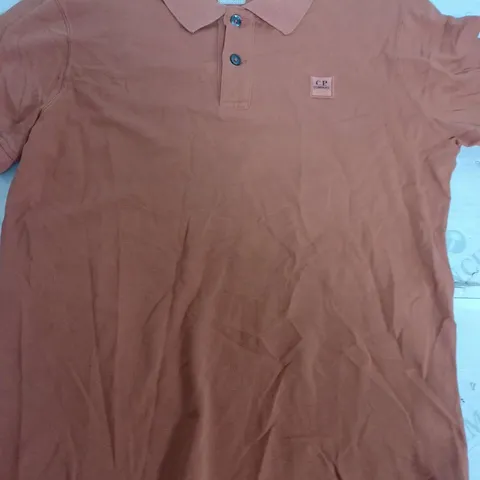 C.P. COMPANY TAN POLO SHIRT - SMALL